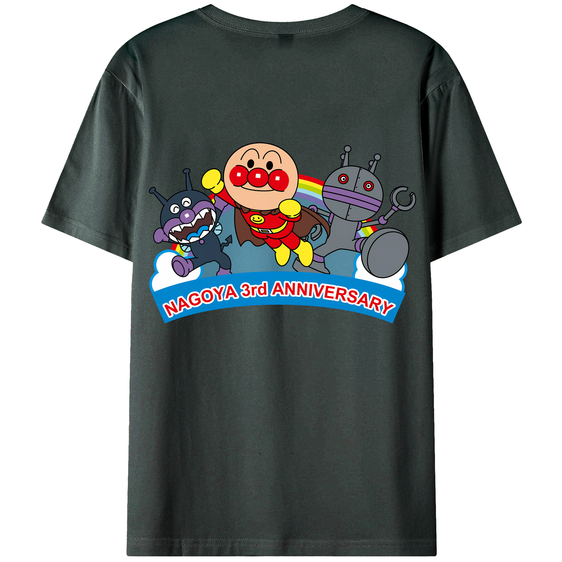 （画像用） アンパンマン Anpanman 綿100％ メンズ半袖Tシャツ（バックプリント） 通気性